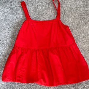 Red peplum top